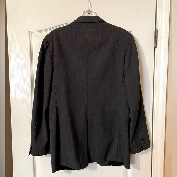 Men's Black Tuxedo Jacket Size 38R Two Button Satin Notch Lapels Wool Formal - Picture 9 of 9